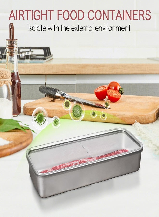 Maxracy Food Storage Container, 304 Stainless Steel Bacon Container for Refrigerator, Deli Meat Keeper Fridge Storage (1PCS Bacon Container- 34 FL OZ) - Image 5